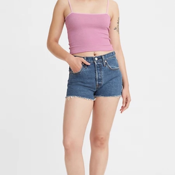 LEVIS WOMENS HIGH RISE DENIM SHORTS - Picture 3 of 4